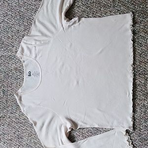 SO BRAND WOMENS JUNIOR PLUS SIZE "ENGLISH CREAM" THERMAL TOP PLUS SIZE 3X